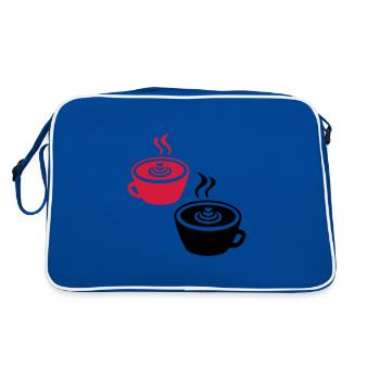 Icône du café - Sac Retro - bleu/blanc - Dos