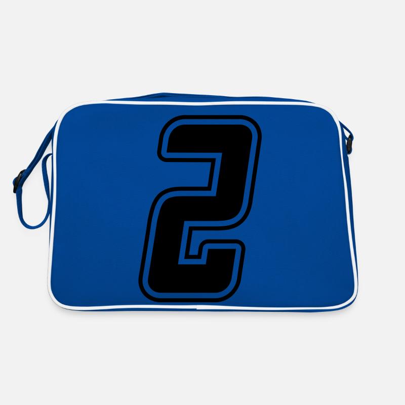 Startnummer 2 - Retro Tasche - Blau/Weiß
