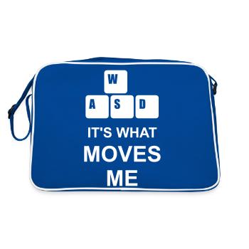 its what moves me - Retro Tasche - Blau/Weiß - Hinten