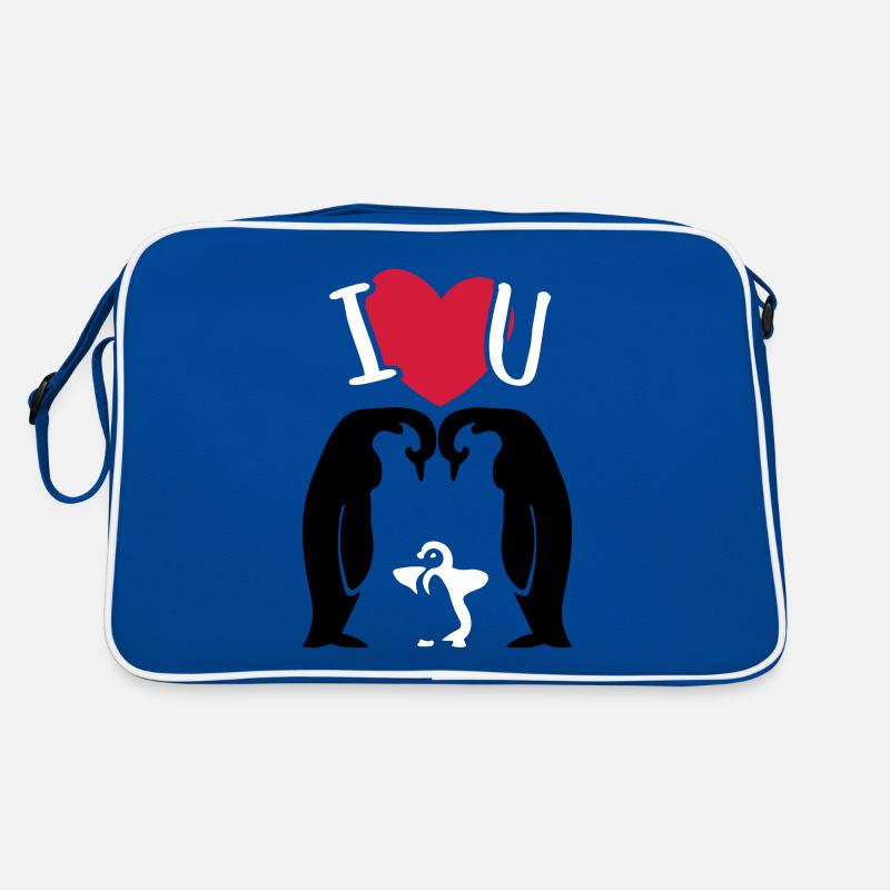 Pinguinfamilie - Pinguin - Eltern Retro Tasche