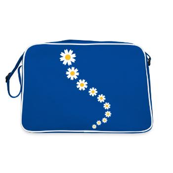 Flowers - Retro Bag - blue/white - Back