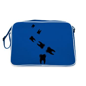Tooth icon symbol - Retro Bag - blue/white - Back