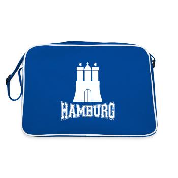Hamburg - Retro Tasche - Blau/Weiß - Hinten