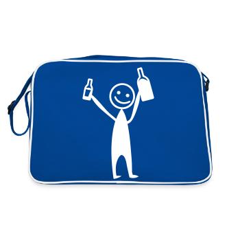 Stick Figure Bière de fête - Sac Retro - bleu/blanc - Dos