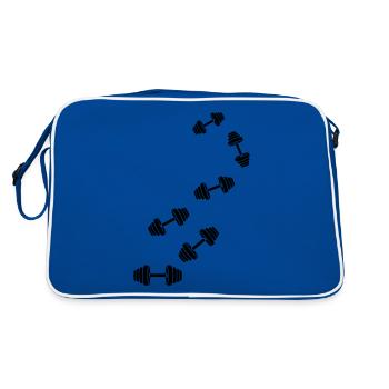 Hantel gewichte icon - Retro Tasche - Blau/Weiß - Hinten