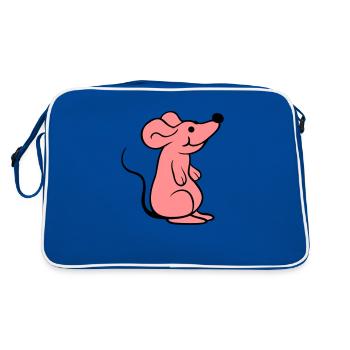 Mouse Mouse Cute Little Rat Rodent Friendly - Retro Bag - blue/white - Back
