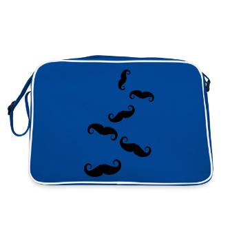 Moustache symbol - Retro Bag - blue/white - Back