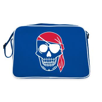 Pirate avec le foulard tête crâne squelette de marin - Sac Retro - bleu/blanc - Dos