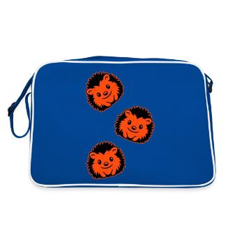 Hérisson Bande Dessinée Mignon - Sac Retro - bleu/blanc - Dos