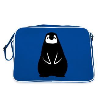 Pinguinbaby Pinguinkind penguin baby Geschenkidee - Retro Tasche - Blau/Weiß - Hinten