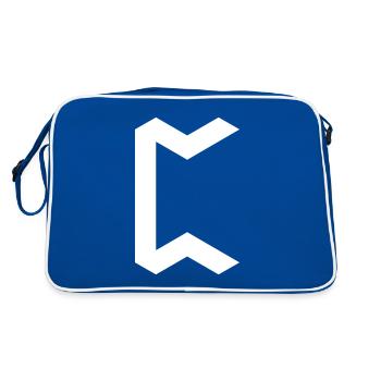 Rune: Pertho ᛈ (P), Quantum Runes Futhark 0 - Sac Retro - bleu/blanc - Dos