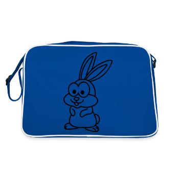 Rabbit Comic Animal - Retro Bag - blue/white - Back