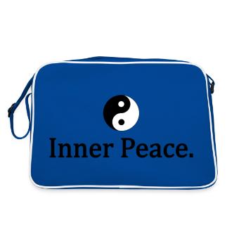 Yin und Yang Innerer Frieden Inner peace - Retro Tasche - Blau/Weiß - Hinten