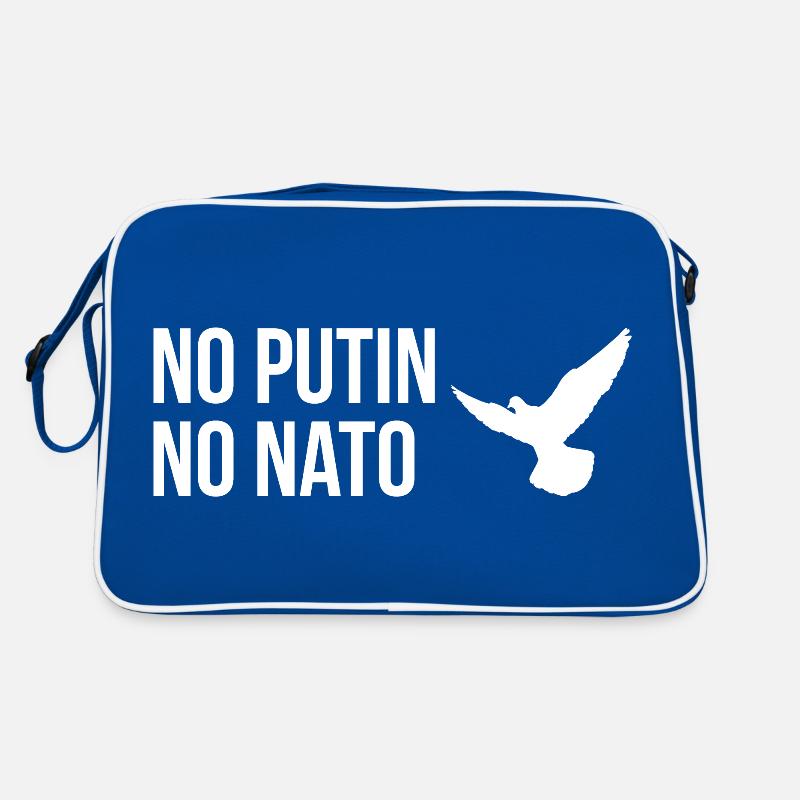 PAS DE POUTINE, PAS D’OTAN avec la colombe de la paix Sac Retro