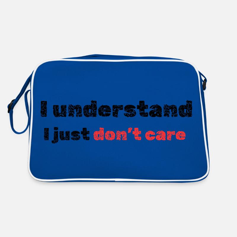 I understand I just don't care - Retro Bag - blue/white