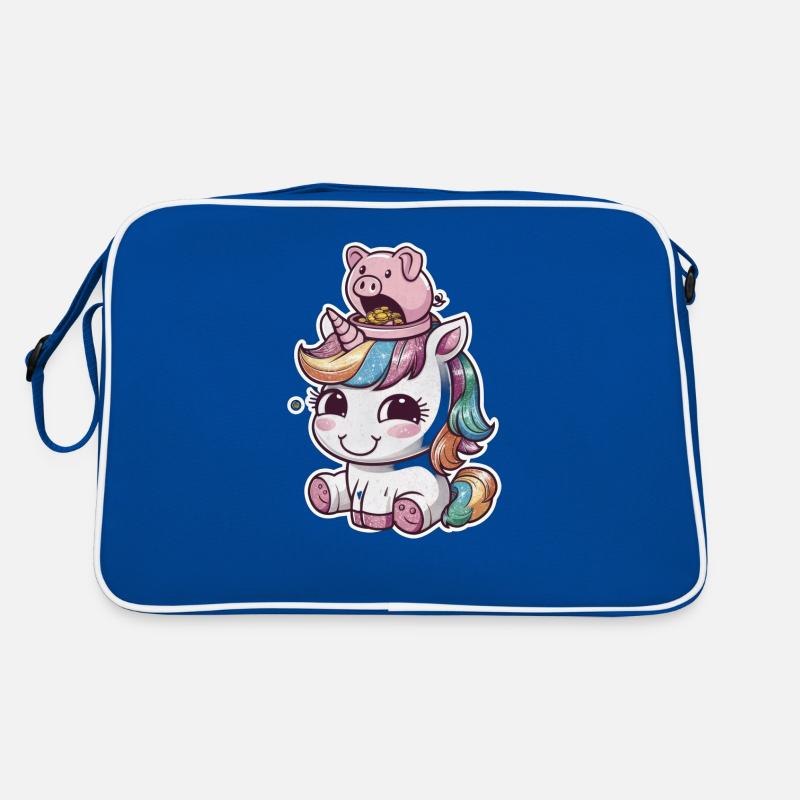 Cooles Kawaii Einhorn mit Sparschwein Retro Tasche