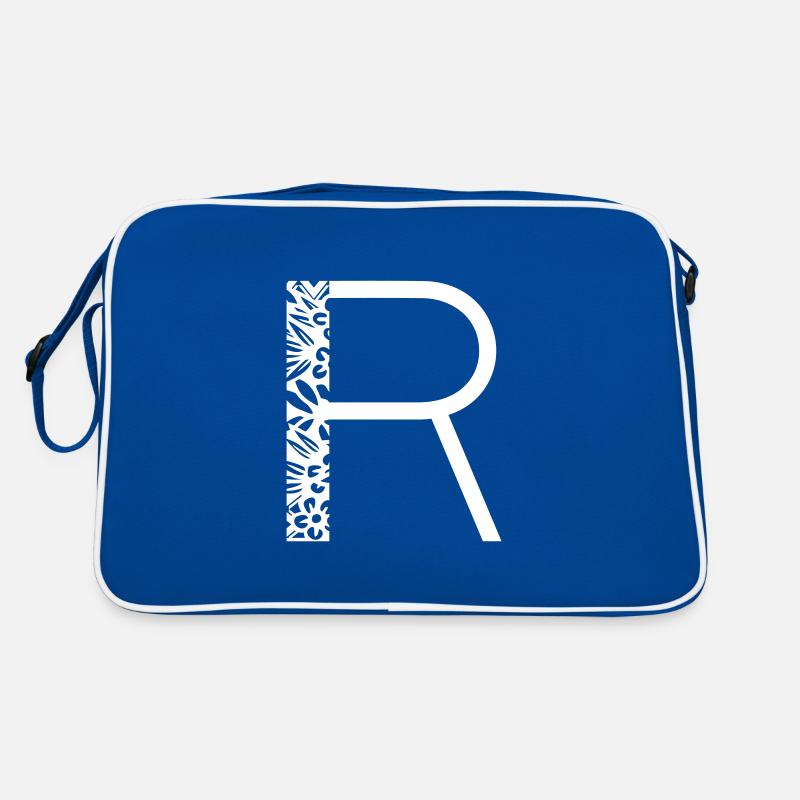 Buchstabe R - Retro Tasche - Blau/Weiß