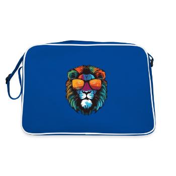 Lion Hipster Cool Party - Sac Retro - bleu/blanc - Dos