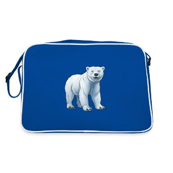 Eisbär Tier Polar bär - Retro Tasche - Blau/Weiß - Hinten