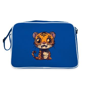 Tiger Halloween Comic Funny - Retro Bag - blue/white - Back