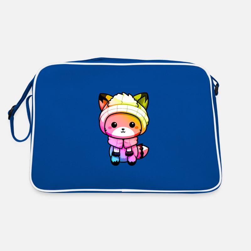 Fuchs Winter Tier Bunt Comic Retro Tasche