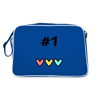 1. 1 AN. 1er ANNIVERSAIRE. ANNIVERSAIRE 1 AN - Sac Retro - bleu/blanc - Dos