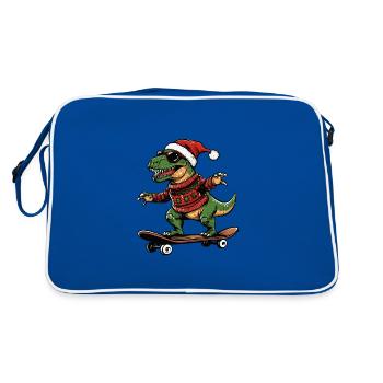 Dinosaure T-Rex Noël Drôle - Sac Retro - bleu/blanc - Dos