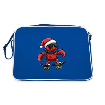 Crabe de homard Noël drôle - Sac Retro - bleu/blanc - Dos