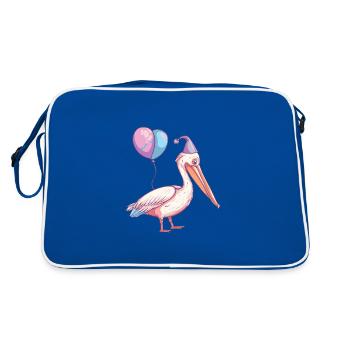 Pélican oiseau anniversaire bébé - Sac Retro - bleu/blanc - Dos