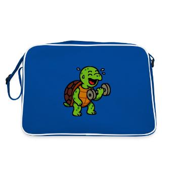 Turtle - Retro Bag - blue/white - Back