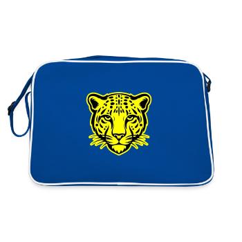Cheetah Head - Retro Bag - blue/white - Back