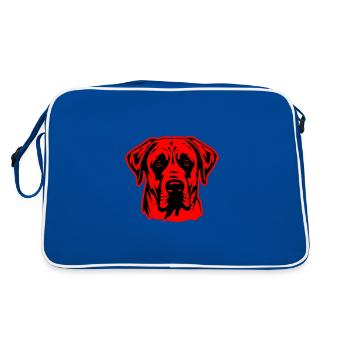 Kangal Hund Kopf - Retro Tasche - Blau/Weiß - Hinten