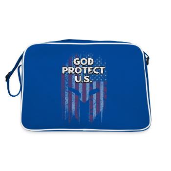 God Protect US 4 juillet Indépendance Quatrième - Sac Retro - bleu/blanc - Dos