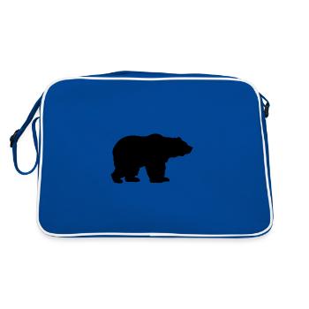 Bear outline - Retro Bag - blue/white - Back