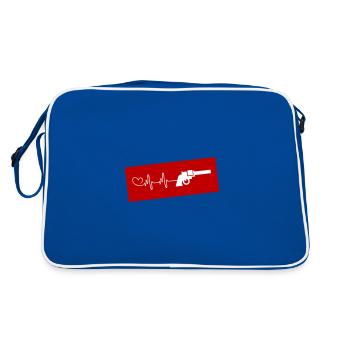 gun gun heartbeat - Retro Bag - blue/white - Back