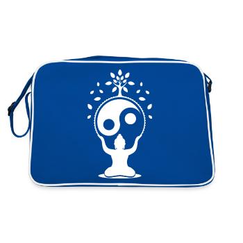 Qigong Qi Gong Tai Chi Chigong - Retro Tasche - Blau/Weiß - Hinten