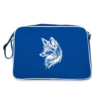 Renard élégant mignon à l’encre de tatouage - Sac Retro - bleu/blanc - Dos