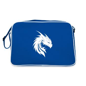 Style de tatouage de dragon monstre sinistre - Sac Retro - bleu/blanc - Dos