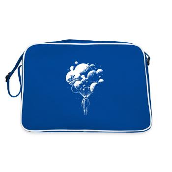 Astronaut in infinity with planetary balloons - Retro Bag - blue/white - Back