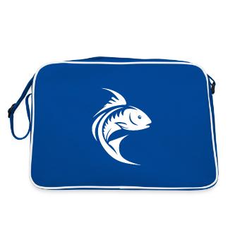 Tatouage de portrait de poisson de sport rapide - Sac Retro - bleu/blanc - Dos