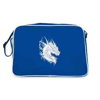 Dragon maléfique en robe vintage à échelle naturelle - Sac Retro - bleu/blanc - Dos
