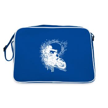 Motorcycle Racing Splash Jump Style - Retro Bag - blue/white - Back