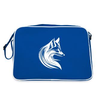 Style tatouage Fox Portrait en lignes fluides - Sac Retro - bleu/blanc - Dos