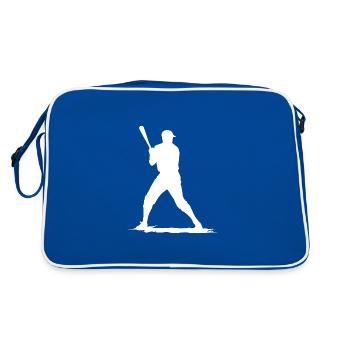 Baseball player with baseball bat - Retro Bag - blue/white - Back