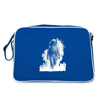 Vintage astronaut walking in moon dust nebula - Retro Bag - blue/white - Back