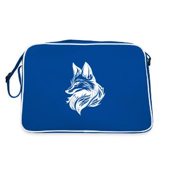 Elegant cunning fox in tattoo ink - Retro Bag - blue/white - Back