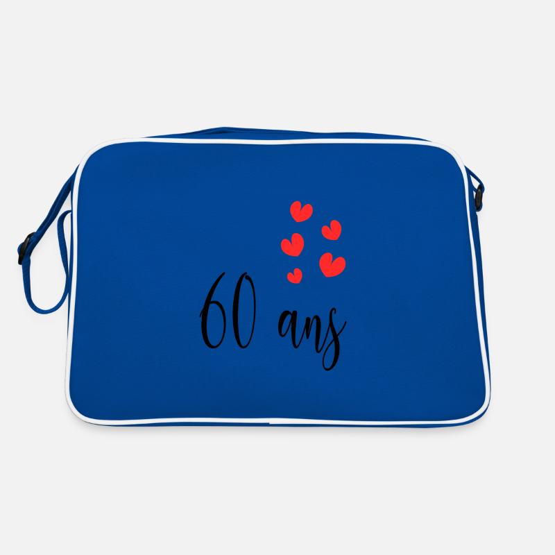 60 ANS. 60e ANNIVERSAIRE. ANNIVERSAIRE 60 ANS. 60 - Sac Retro - bleu/blanc