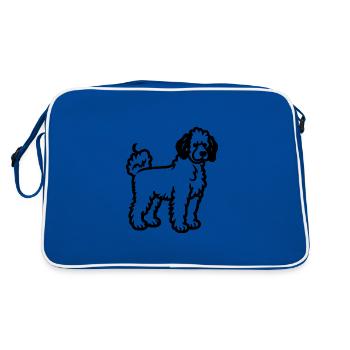 Caniche Chien - Sac Retro - bleu/blanc - Dos