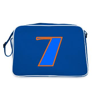7. 7 YEARS. 7th ANNIVERSARY. BIRTHDAY 7 YEARS - Retro Bag - blue/white - Back