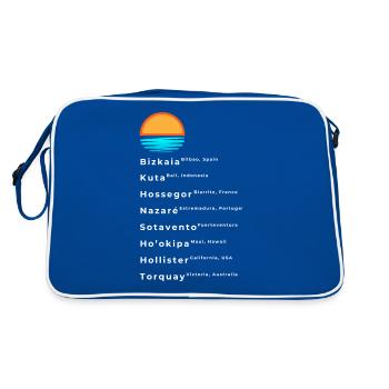 Bekannte Surf Spots Liste - Retro Tasche - Blau/Weiß - Hinten